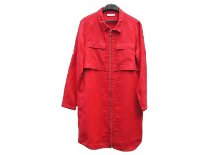 Zapa Kleid aus Leinen in Rot