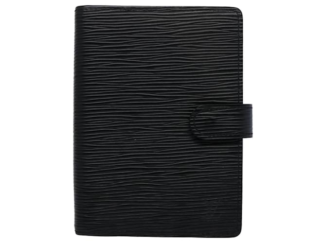 Louis Vuitton Agenda Cover Black Leather  ref.1236476
