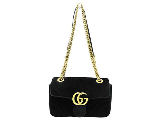 Gucci GG Marmont Black Velvet  ref.1236571