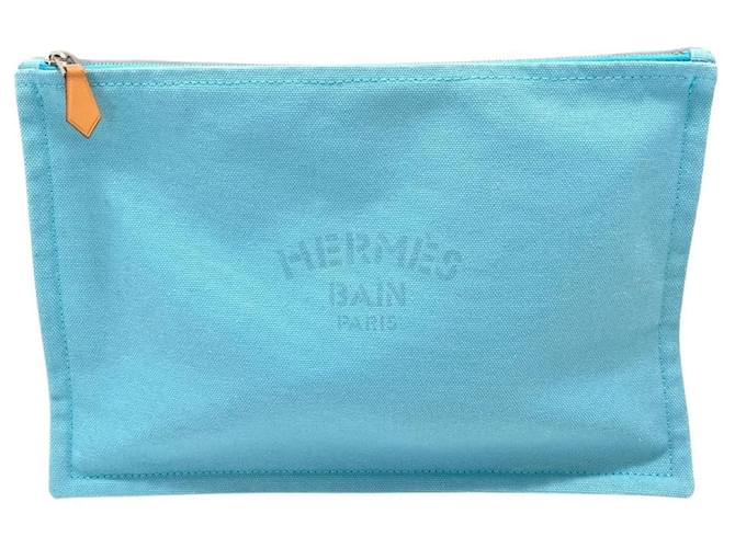 Hermès - Blau Leinwand  ref.1236581