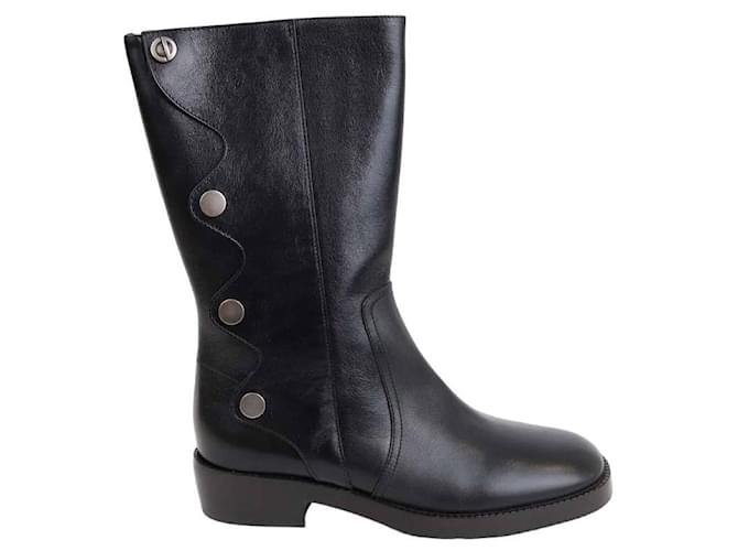 Dior Leather boots Black  ref.1236685