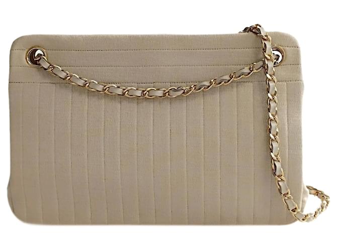 Chanel Chanel vintage shoulder bag in beige cotton Cloth  ref.1236696