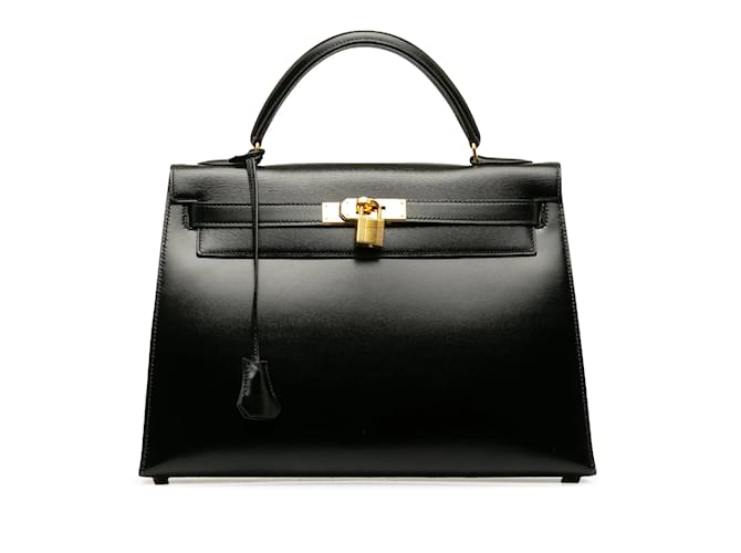 Kelly Hermès HERMES Handbags Black Leather  ref.1236716