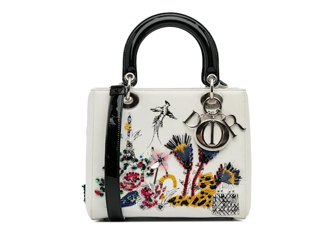 Lady Dior DIOR Handbags White Leather  ref.1236720