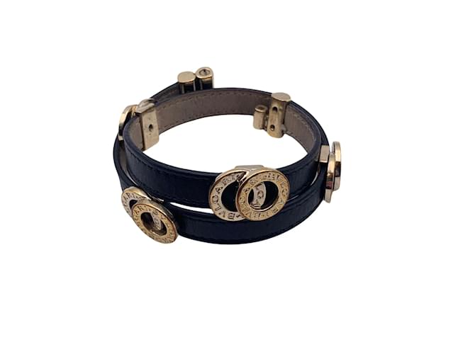 Bulgari BVLGARI bracelet Black Leather  ref.1236743