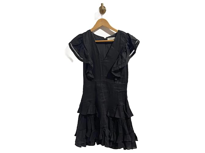 ISABEL MARANT ETOILE  Dresses T.International XS Linen Black  ref.1236747