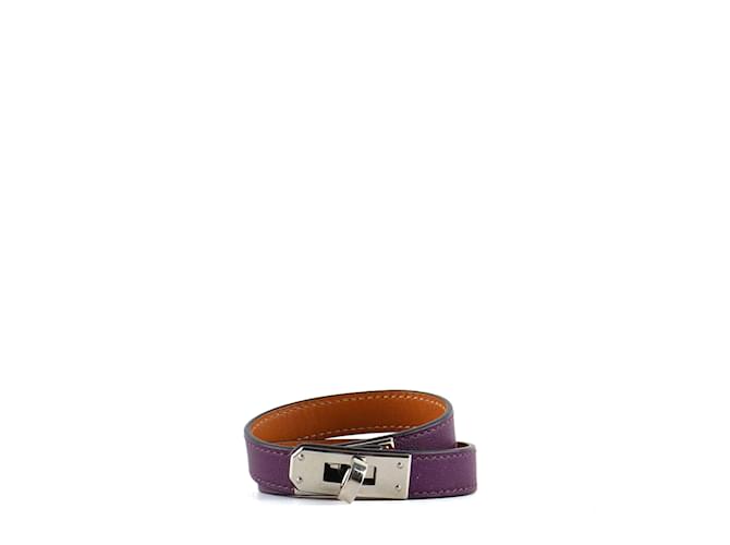 Kelly Hermès HERMES  Bracelets T.  leather Purple  ref.1236769