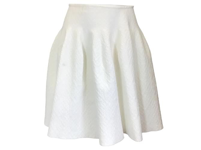 Alaïa Alaia White Jacquard Stretch Knit Skirt Viscose  ref.1236780
