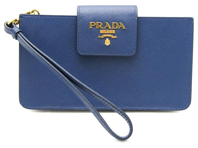Saffiano Prada Navy blue Leather  ref.1236991
