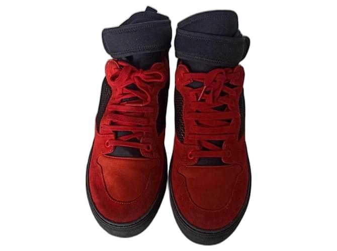 Balenciaga red HI SNEAKERS Black Leather  ref.1237087