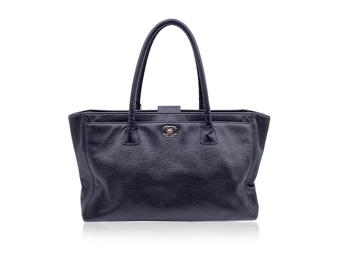 Chanel black pebbled leather 2000s Executive Tote Bag Handbag  ref.1237119