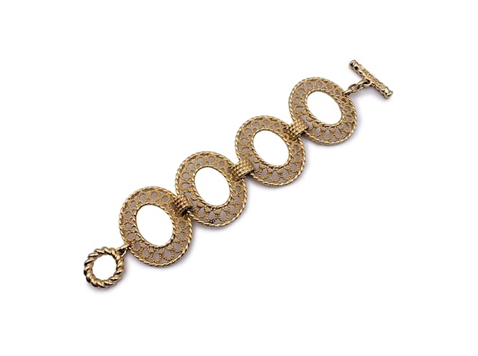 Christian Dior Bracelet anneau ovale en métal doré vintage  ref.1237122