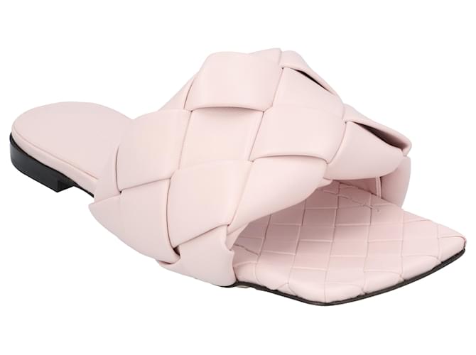Bottega Veneta Flache Lido-Sandale Pink Leder  ref.1237155