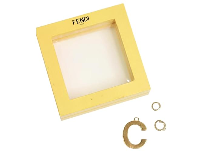 Fendi Gold fluffy keyring Golden Metal  ref.1237414