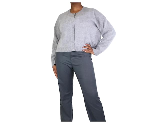 Autre Marque Grey cashmere button-up cardigan - size L  ref.1237419
