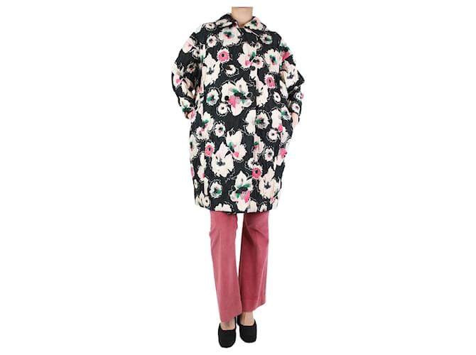 Marni Black floral quilted coat - size UK 8 Polyester  ref.1237426