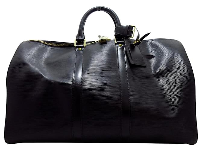 Louis Vuitton Keepall 50 Cuir Noir  ref.1237472