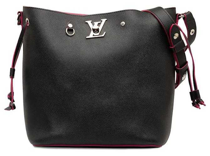 Louis Vuitton Black Lockme Bucket Bag Leather Pony-style calfskin  ref.1237609