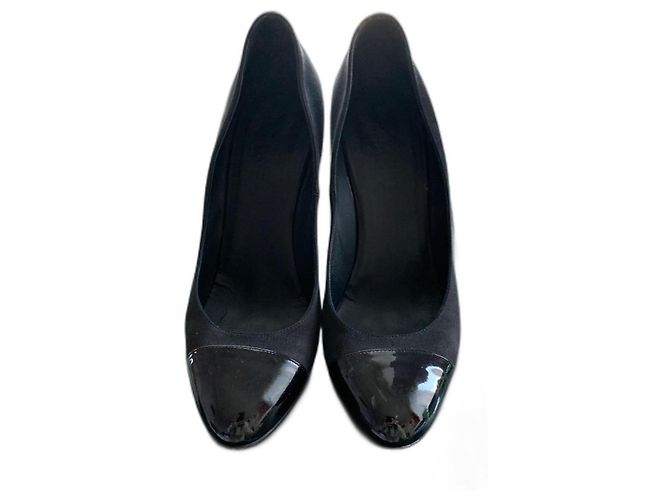 Chanel Satin Slingback Heels Black