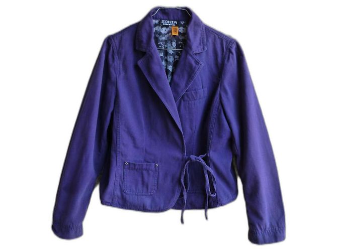 Chaqueta corta Sonia Rykiel de algodón azul real