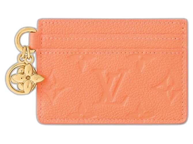 Louis Vuitton LV Charms card holder apricot Orange Leather  ref.1237705