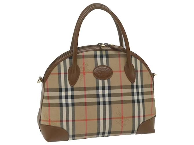 Autre Marque Burberrys Nova Check Hand Bag Canvas Beige Brown Auth bs11733 Cloth  ref.1237726