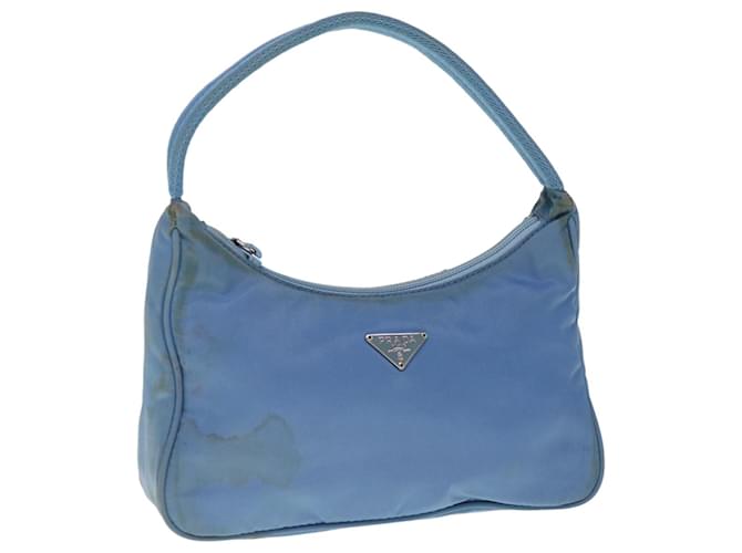 PRADA Hand Bag Nylon Light Blue Auth 65045  ref.1237778