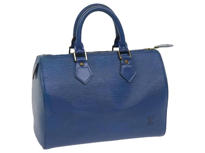 Louis Vuitton Epi Speedy 25 Bolsa de Mão Azul Toledo M43015 Autenticação de LV 64819 Couro  ref.1237837