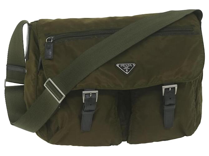PRADA Shoulder Bag Nylon Khaki Auth 65082  ref.1237846
