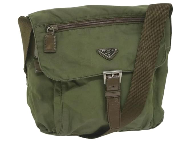 PRADA Shoulder Bag Nylon Khaki Auth 65095  ref.1237858