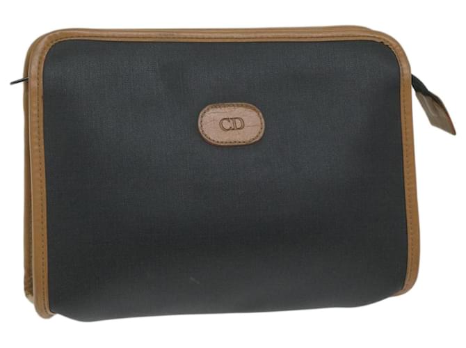 Christian Dior Clutch Bag PVC Lona Preta Auth bs11617 Preto  ref.1237866