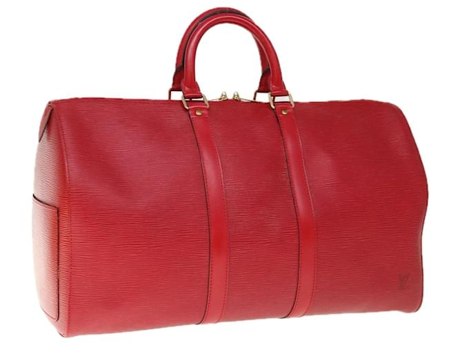 Louis Vuitton Epi Keepall 45 Boston Bag Red M42977 Autenticação de LV 64974 Vermelho Couro  ref.1237867