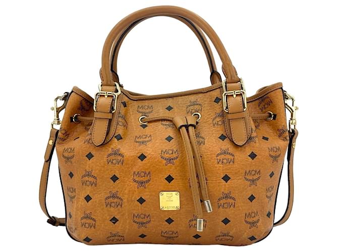 MCM Drawstring Shoulder Bag Crossbag Bag Cognac Bag Drawstring Shopper  ref.1237877
