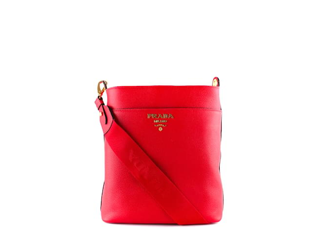 PRADA  Handbags T.  leather Red  ref.1237899