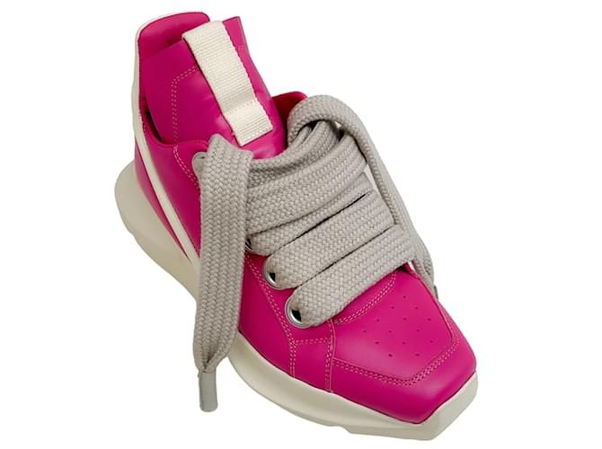 Rick Owens Hot Pink / Milk Geth Runner Sneakers Leather  ref.1237906