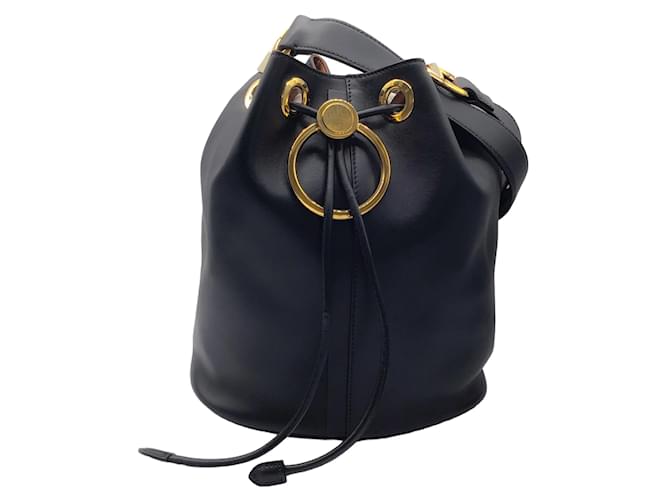 Marni Black / Gold Hardware calf leather Leather Bucket Bag  ref.1237912