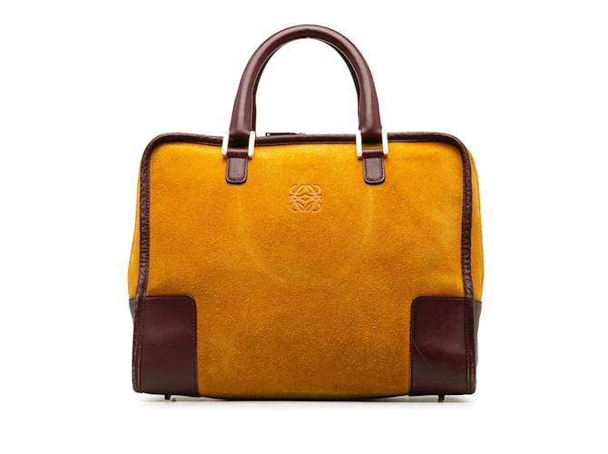Yellow Loewe Suede Amazona Handbag Leather  ref.1237919