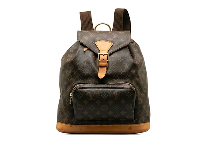 Brown Louis Vuitton Monogram Montsouris GM Backpack Cloth  ref.1237936