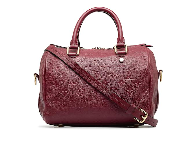 Red Louis Vuitton Monogram Empreinte Speedy Bandouliere 25 Satchel Leather  ref.1237952