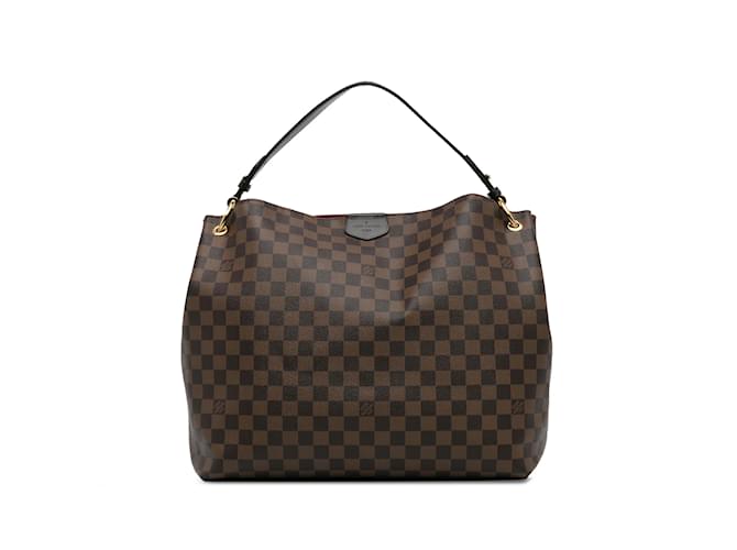 Brown Louis Vuitton Damier Ebene Graceful MM Hobo Bag Leather  ref.1237984