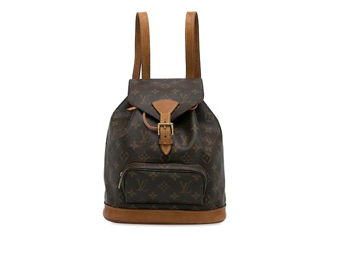 Brown Louis Vuitton Monogram Montsouris MM Backpack Leather  ref.1237985
