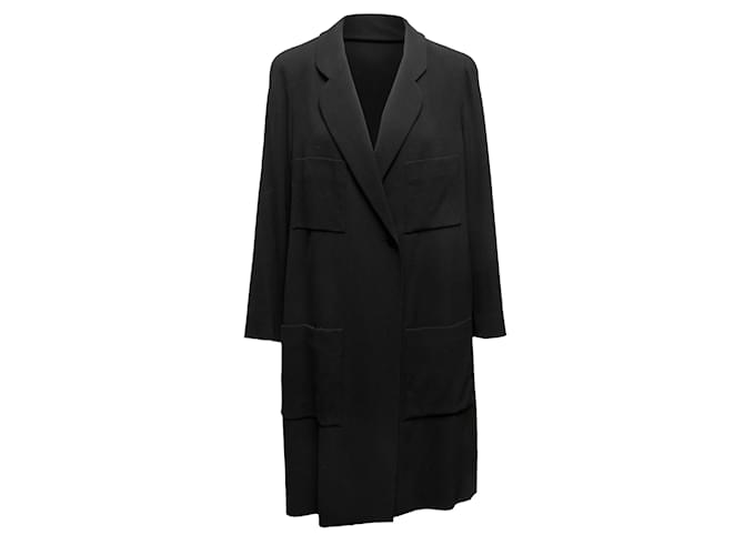 Vintage Black Chanel Spring/Summer 1999 Wool Coat Size FR 46  ref.1238000