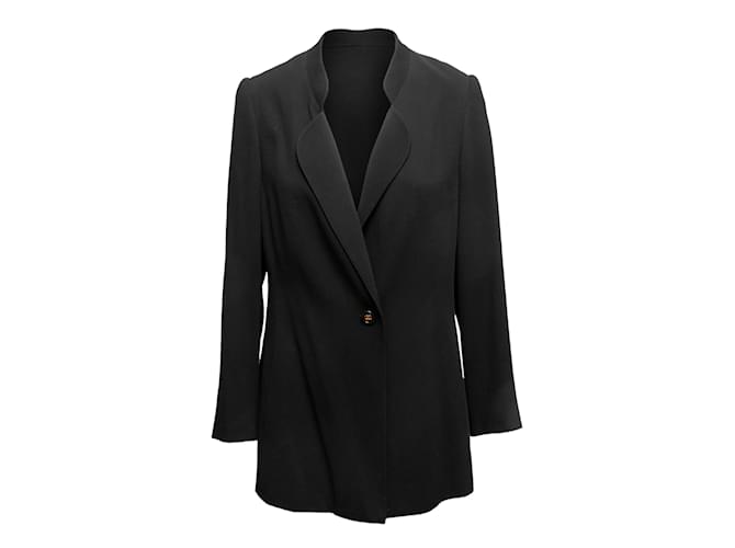 Autre Marque Vintage Black Chanel Blazer Size US M/l Synthetic  ref.1238012