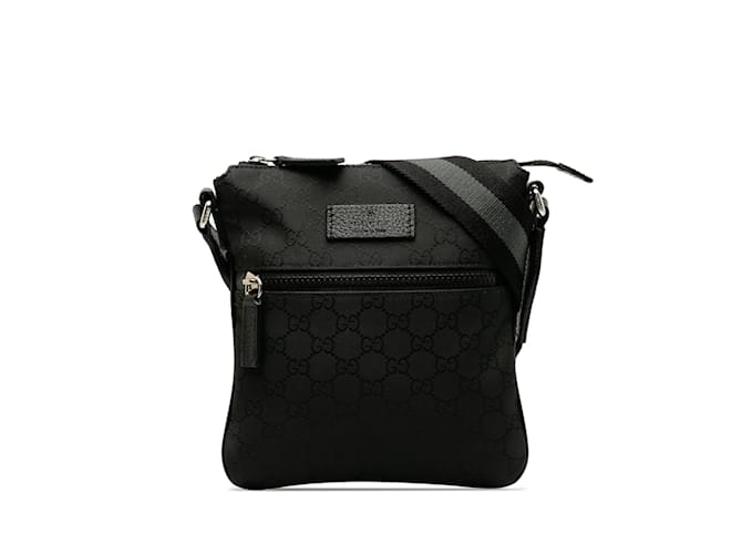 Black Gucci GG Nylon Web Crossbody Leather  ref.1238016