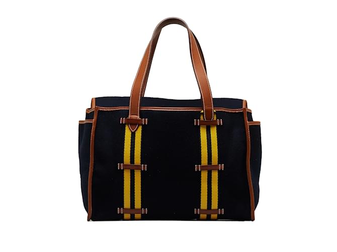 Hermès Blue Hermes Cabas Camail Tote Bag Wool  ref.1238023