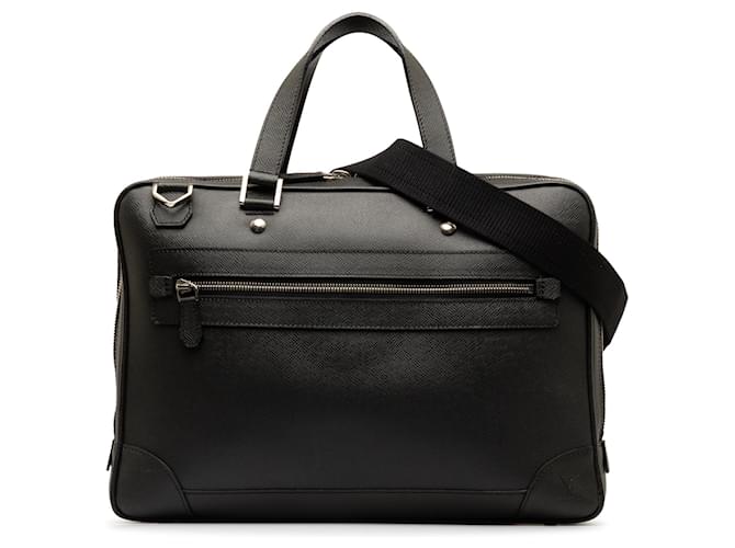 Black Louis Vuitton Taiga Alexander Briefcase Business Bag Leather  ref.1238028