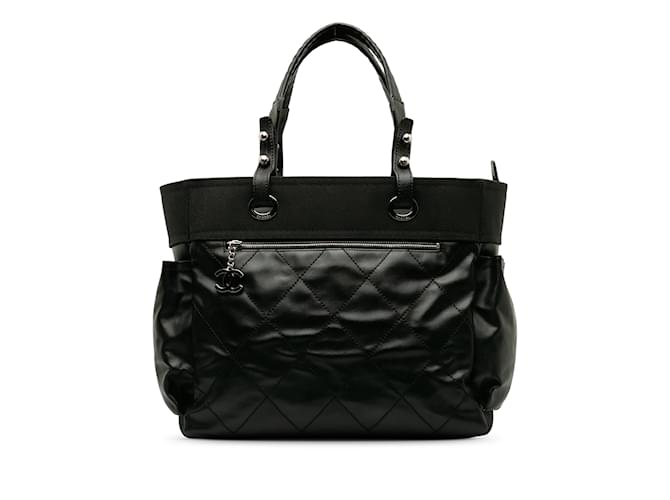 Grand cabas Chanel Paris Biarritz noir Cuir  ref.1238031