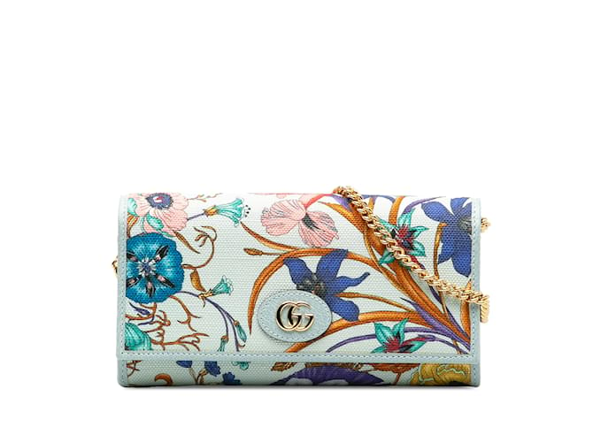 Sac à bandoulière multicolore Gucci Flora avec portefeuille sur chaîne Toile  ref.1238047