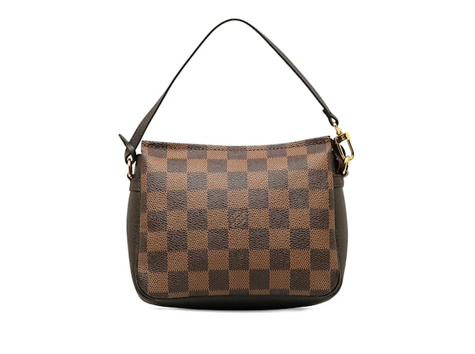 Brown Louis Vuitton Damier Ebene Pochette Trousse Handbag Leather  ref.1238052
