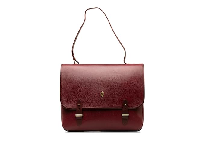 Burgundy Cartier Must De Cartier Business Bag Dark red Leather  ref.1238053
